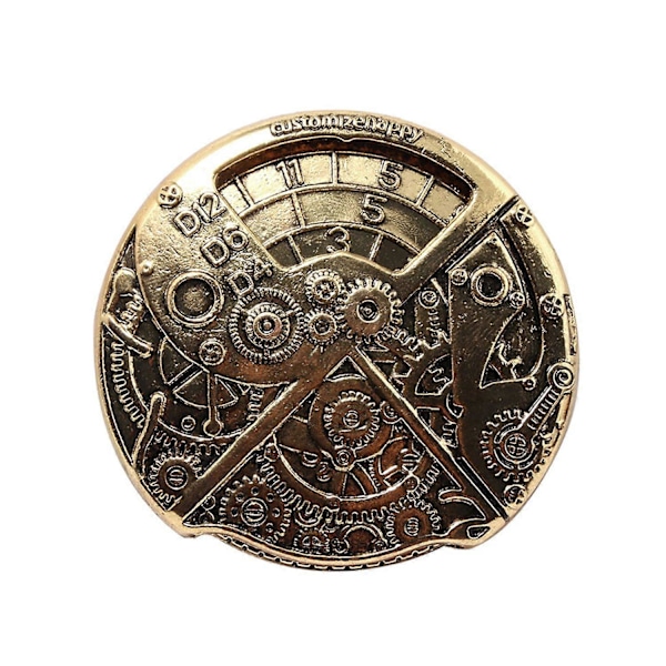 Rotary Number Gear Mønt Terning Pædagogisk Terning Fidget Legetøj Bærbar Vintage Punk Legering Terning Rekvisit A