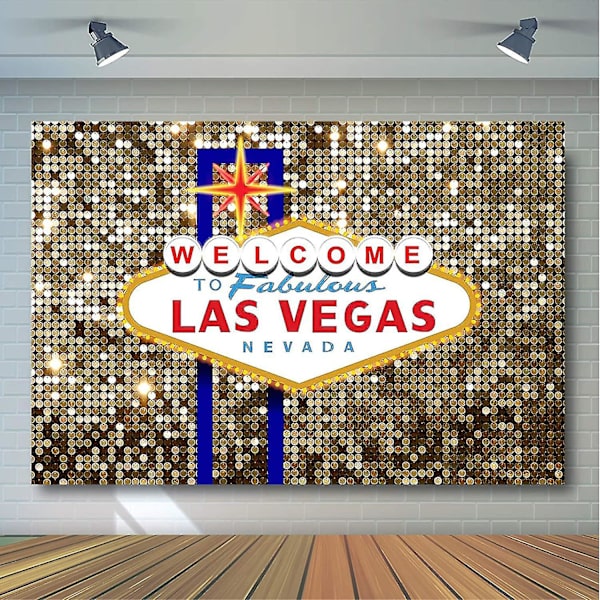 Las Vegas Party Bakgrunn for Bursdagsdekorasjoner Velkommen til Las Vegas Fantastisk Casinokveld Poker Party Fotobakgrunn Gull Luksus Prom Kostyme