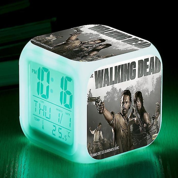 The Walking Dead Färgglad Färgskiftande Present Kreativ Väckarklocka Present-a1