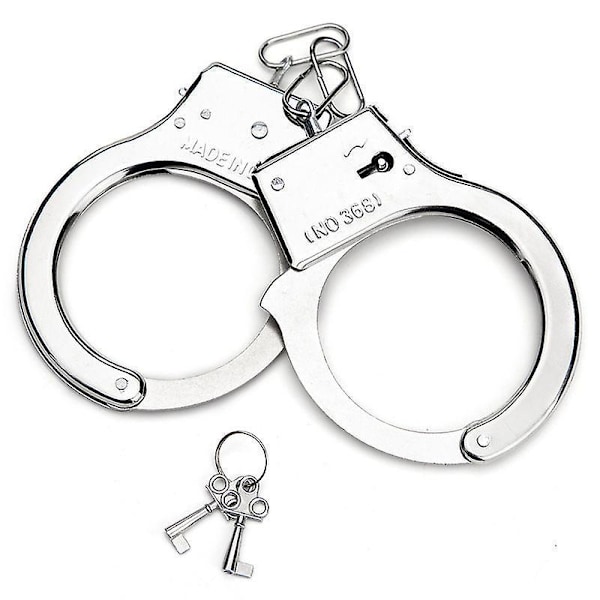 1 st Handbojor i Metall, Leksak för Barn med 2 Nycklar, Festtillbehör, Klädaccessoarer, Handbojor (Plush Rosa)
