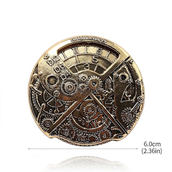 Rotary Number Gear Mønt Terning Pædagogisk Terning Fidget Legetøj Bærbar Vintage Punk Legering Terning Rekvisit D