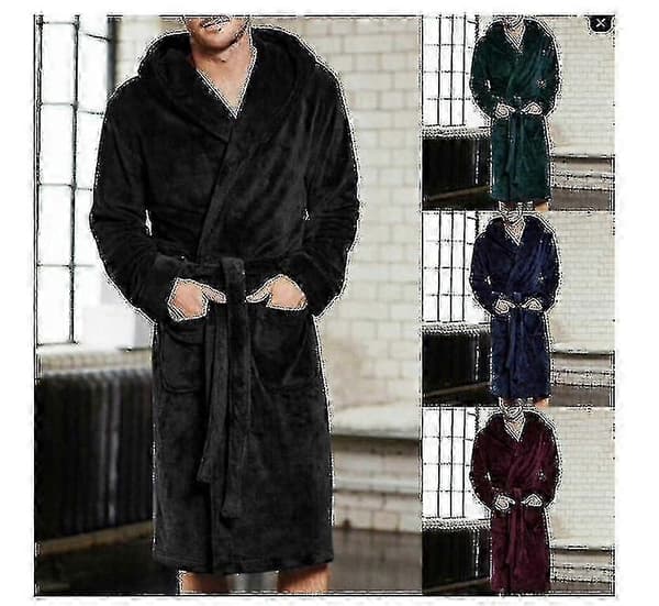 Snuggaroo Herre Blød Fleece Langærmet Hætte Morgenkåbe Badekåbe blue M