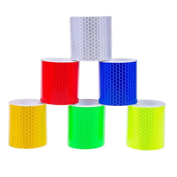 5cm*3m Pyörän runkoheijastavat turvatarrat Heijastavat turvavaroitusteipin kalvontarra Nauha Pyörävarusteet Fluorescent yellow 5cm x 100cm