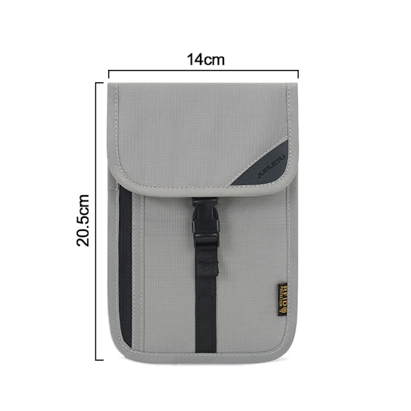 RFID-suojattu Passin Kotelo Lompakko TUMMANHARMAA dark gray