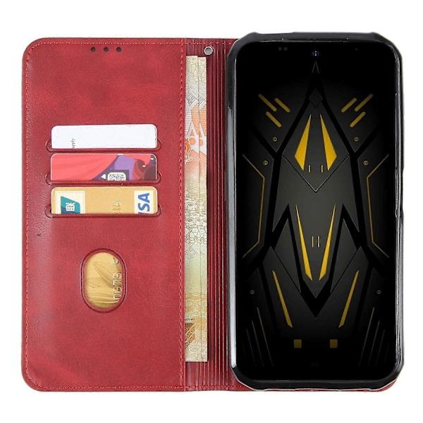 Magnetisk Stängning Läder Telefonfodral Red For Ulefone Armor 22