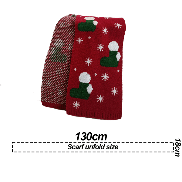 Julhalsduk Vintermode jacquardstickad halsduk stil3