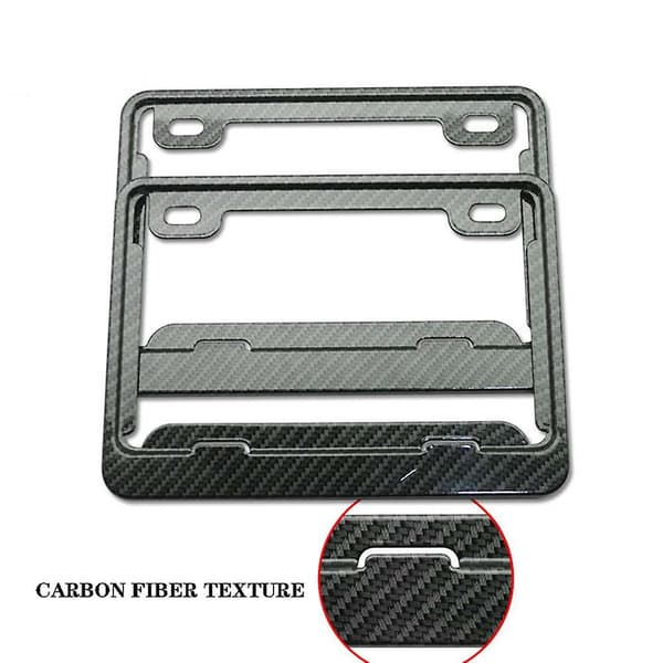 Motorcykel Nummerpladeramme Universal Bilnummerplade Cover Multipurpose Auto Nummerpladeholder Carbon pattern