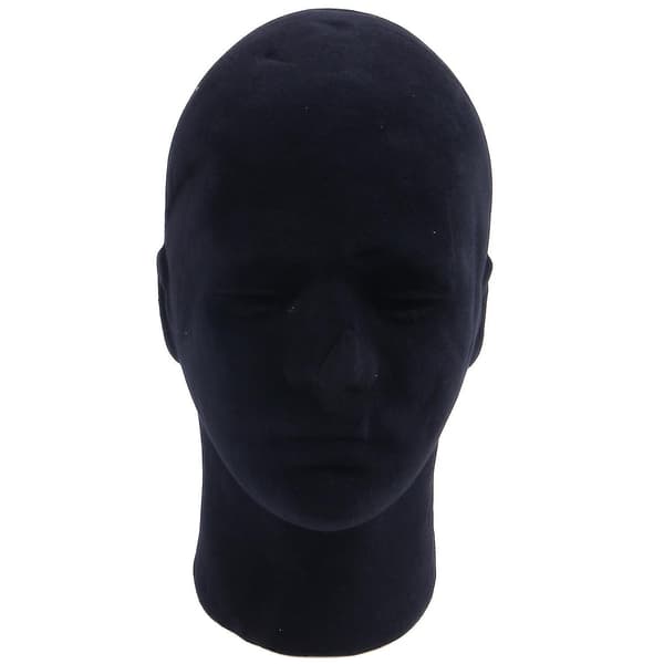Polystyren sort skum mænd model mannequin hoved dummy stand butik display hat, 2 X sort