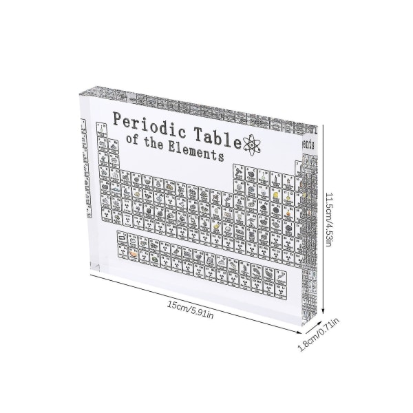 Stort Periodisk System med Rigtige Grundstoffer Indeni, Akryl Periodisk System