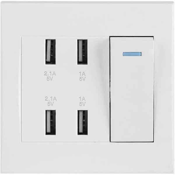 USB Vägguttag Smart Laddare Uttag Panel Verktyg Heminredning Professionellt power 10a 4 portar
