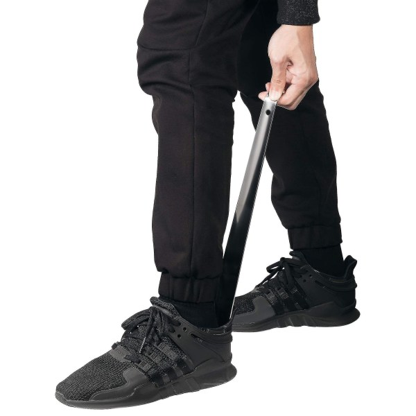 2-pack skohorn i rostfritt stål Långt handtag skohorn med komfortgrepp för seniorer-HYJ