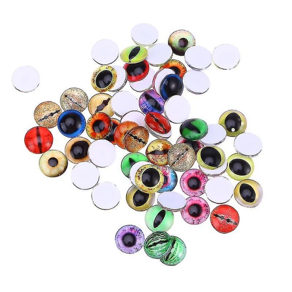 100 stk 6 mm blandede øyemosaikkfliser Dome Cabochons Glass edelsten for håndverk Smykkefremstilling