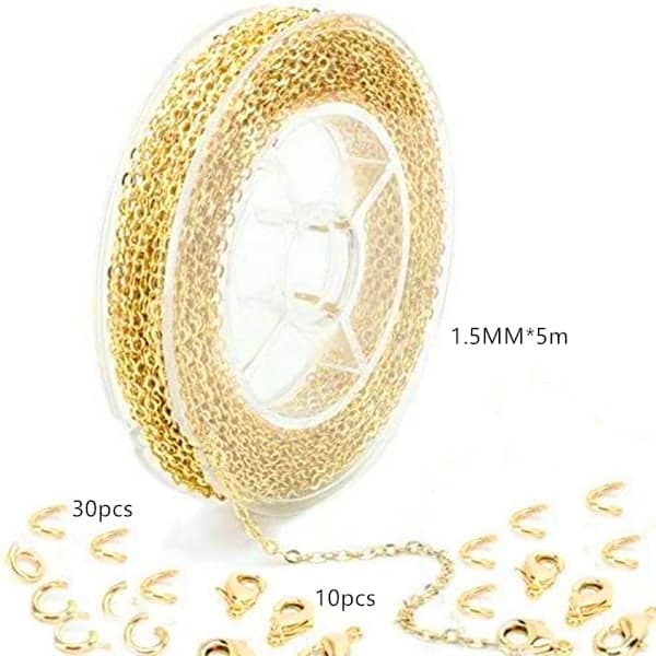 Brass Cable Chain for Jewelry Making DIY Link Chain with 10