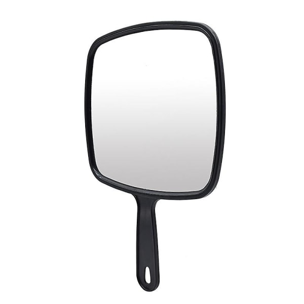 Stort håndspejl med behageligt håndtag - stort håndholdt spejl til frisørbutikker, frisør, tandlægekontorer, sort