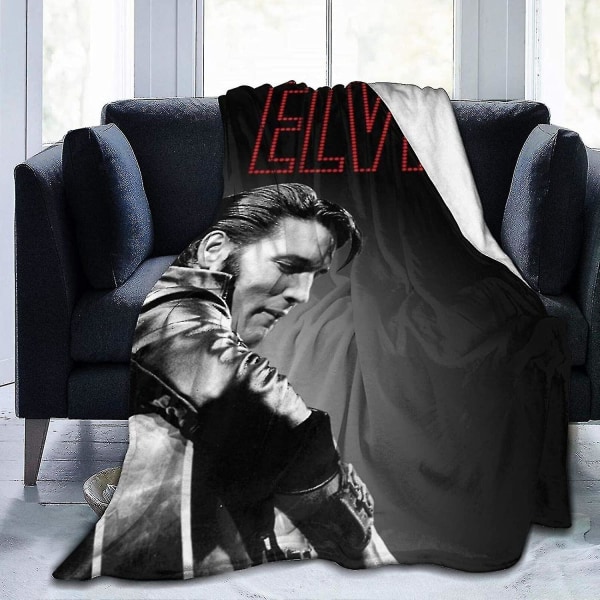 Vintage Elvis Presley filt Andas mysigt sängfilt Flera storlekar för vuxna barn Tonåringar Välmatchade sovrumstillbehör (50x40in 125x100cm)