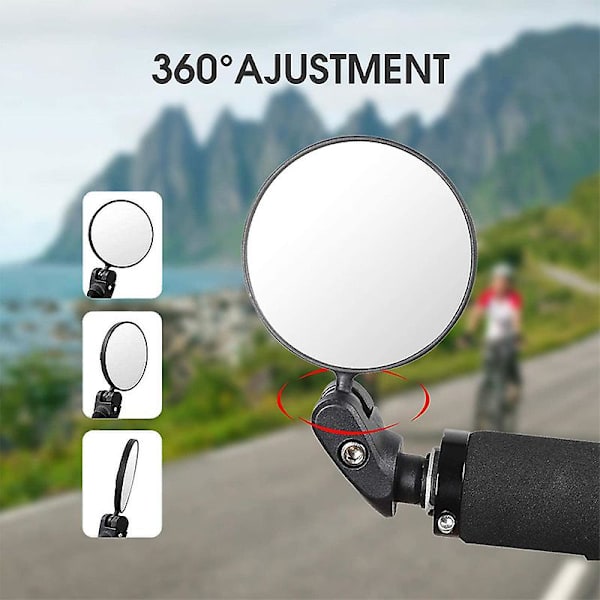 Cykelbackspeglar, 360° justerbar högupplöst konvex backspegel för cykelstyre, cykelbackspegel för landsvägscykel, mountainbike, cykel (2 stycken)