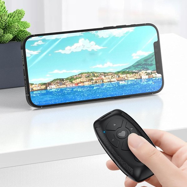 Trådløs selvutløser kamera lukker-fjernkontroll mobiltelefon Bluetooth sanntids video fjernkontroll | Smart USB-lading, 10-15m rekkevidde