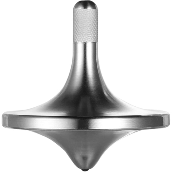 Snurretopp i rustfritt stål, førsteklasses utsøkt perfekt balanse Godt laget metallbord Edc Little Fidget Toy (sølv, liten diameter 24 mm)