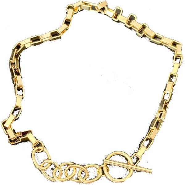 Morsdagsgave Personlig gave til kvinner Lås Gull Halskjeder Blandet Linked Circle Halskjeder For kvinner Minimalistisk Choker Halskjede Smykker gold