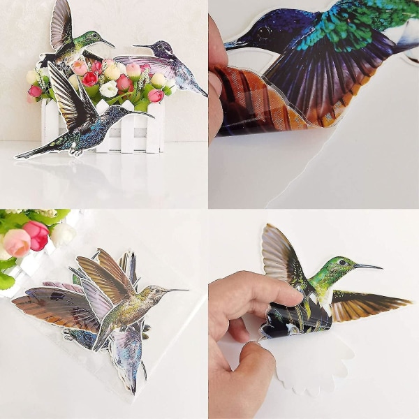 Anti-kollisionsvinduesmærkat 6 stykker Hummingbird vinduesmærkat Fugle vinduesklistermærker