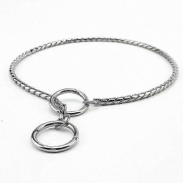 Justerbart hundetræningshalsbånd, rustbestandig glidekæde, passer til små til store racer, sort guld tone Silver 28IN(70CM)