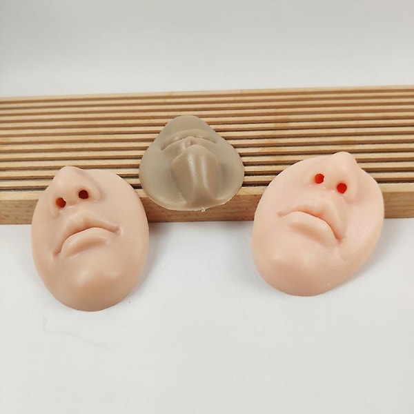 3D Silikon Tatuering Ansikte Läppar Modell Övningshud Näsa Smink Kosmetisk Träning