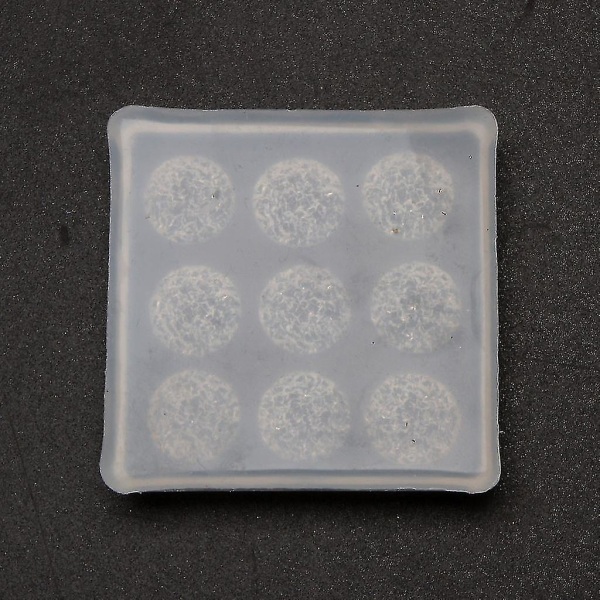 Håndlagde 12 mm gnistrende krystallklynge harpiksformer Flate runde harpiksperleøreringer Epoksyharpiksform Verktøy for smykkefremstilling