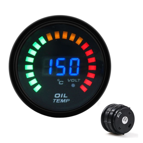2" 52mm Blue Digital Led Volt Meter Elektronisk Spændingsmåler Tint Linse Universal Dz