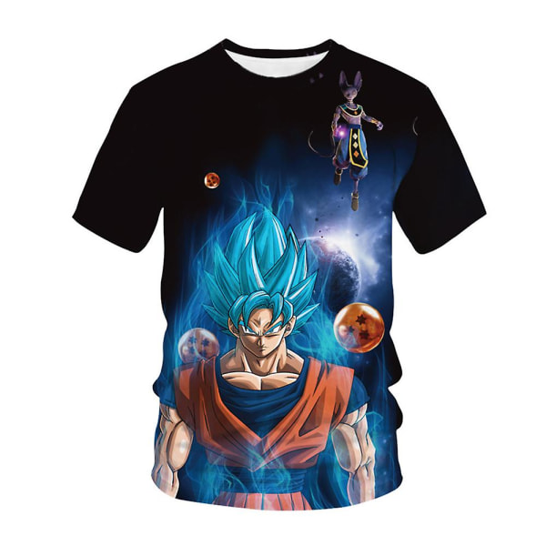 Unisex Dragon Ball printed muoti T-paidat Casual pyöreäkaula lyhythihaiset Topit Tee Lahjat A 3XL