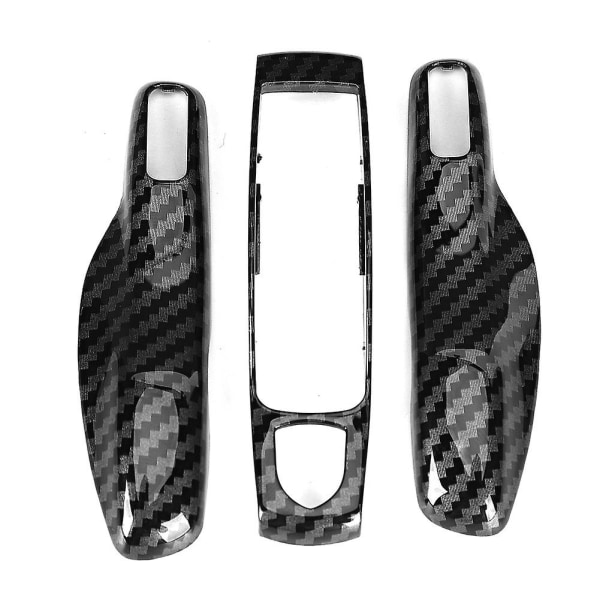 3 stk/sæt Carbon Fiber Style Car Key Trim Cover Passer til Porsche Cayman/macan/boxster