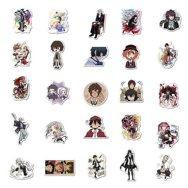 100 stk Bungo Stray Dogs-klistremerker Anime-klistremerke Pvc Graffiti-dekaler koffert