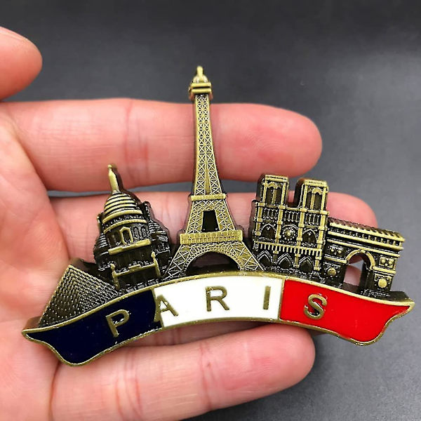 Retro Paris Metall Kjøleskapsmagneter, 3d Retro Paris Klistremerker For Kjøleskap, Simulering Retro Paris Tegneserie Magneter Hjem Dekor Suvenirer