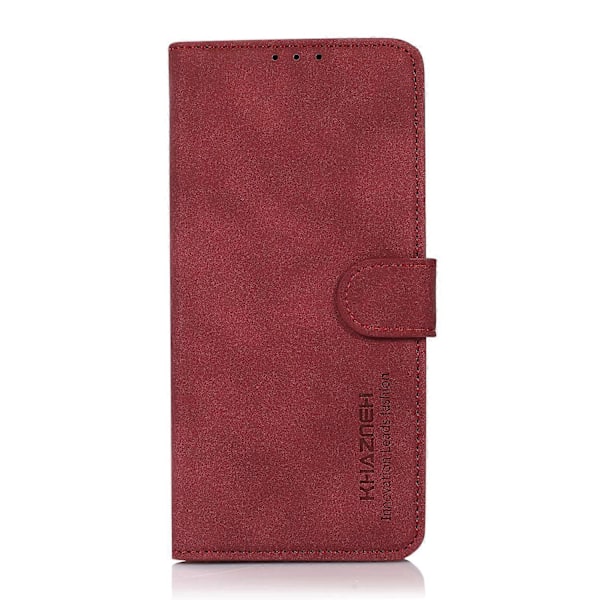 För Honor 400 Lite KHAZNEH Matt Textur Läder Telefonfodral Red