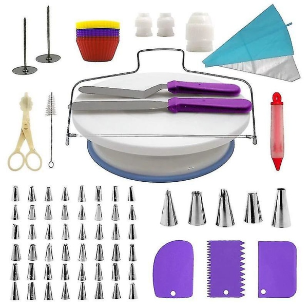 106 kpl Monitoiminen set Kakun kääntöpöytäsarja Leivonnainen putki Fondant Diy Tools Cakes Kit