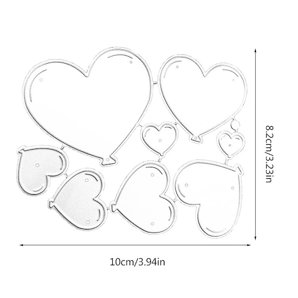 Hjerte Metal Skæring Dies DIY Carbon Steel Prægning skabelon Stencil Scrapbog