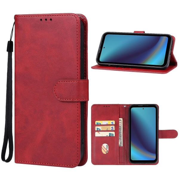 For Doogee V20 Pro Leather Phone Case Red