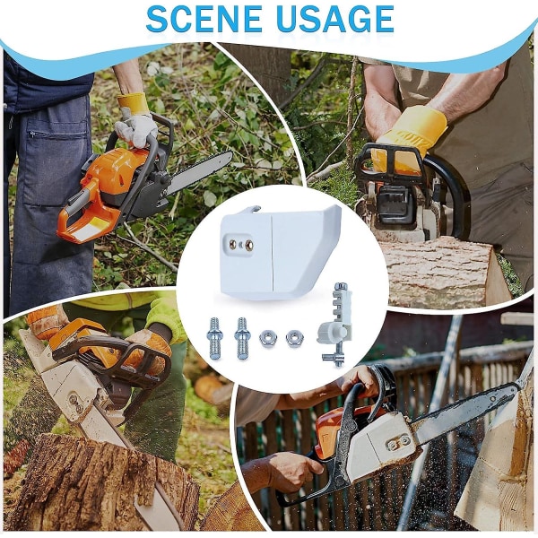 Kædedæksel med kædestrammer til Stihl motorsav Ms170 Ms180 017 018 Ms210 Ms230 Ms250 021 023 025, Adefol kædedæksel + strammer + bolt og møtrik