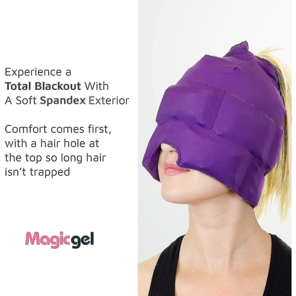 Magic Gel Migrän Cap - Ismask för migrän och huvudvärk - Naturlig migränbehandling - Bekväm och mörk--