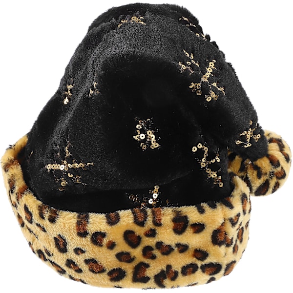 Julhatt Julpartyhatt Leopardmönstrad Julhatt Plyschhatt Partytillbehör för Vuxna
