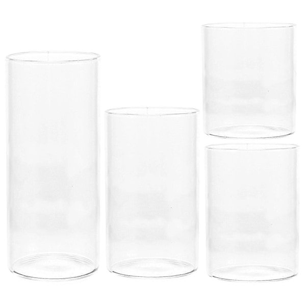 4 st Glas Ljusöverdrag Glas Ljusstake Kopp Skärm Vindtät Glas Ljuscylinder