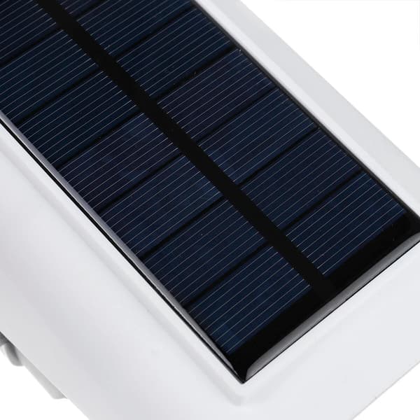 LED Solcellsvägglampa med Rörelsesensor | Solcellsdriven Övervakningsspotlight | Säkerhetskamera | Dimbar IP65 Vattentät LED-spotlight