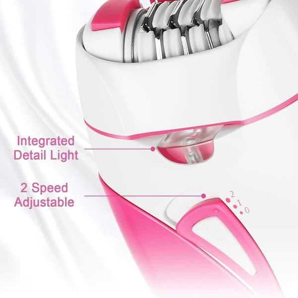 Elektrisk hårfjerner til kvinder med LED-lys - Trådløs epilator til ben, arme og ansigt