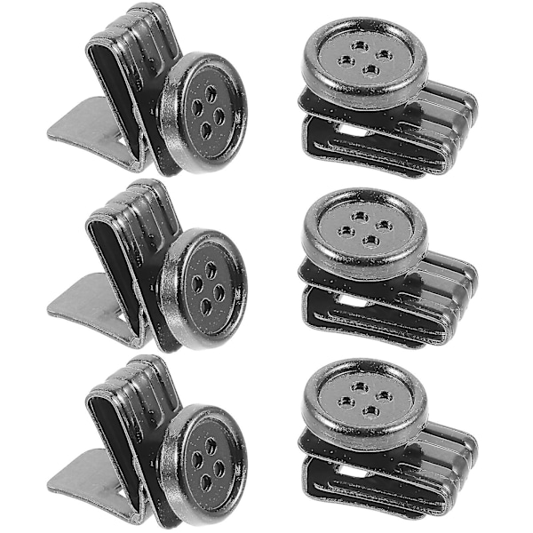 6pcs No Sew Metal Button Clip On Braces Bachelor Buttons for Suspenders