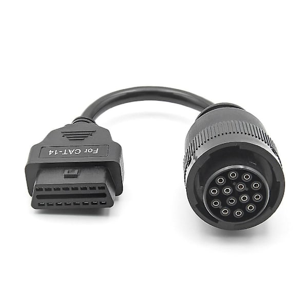 OBD2 lastbilkabel til Cat ET3 kabel diagnosekabel 14Pin til OBD2 16Pin adapter lastbil tilbehør Black