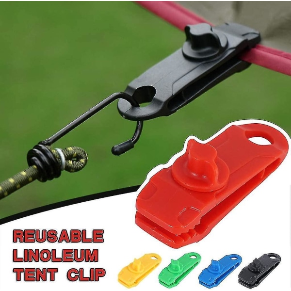 2023-flerbruks Tarp Clips Lock Grip Markiseklemme for telt, presenning, båtdeksel, bassengdeksel, bildeksel, gjenbrukbar teltpresenning Presenning Clip Buckle Campi