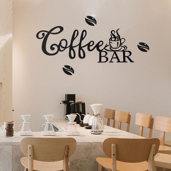 Kaffebarsskylt i metall Rustik kaffebar i smidesjärn Hängande väggdekor Lätt att installera Utsökt utförande Kaesi