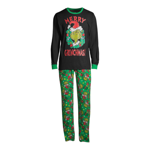 Jul Familie Grinch Pyjamas Pjs Voksen Børn Xmas Party Nattøj Pyjamas Sæt Dad-L