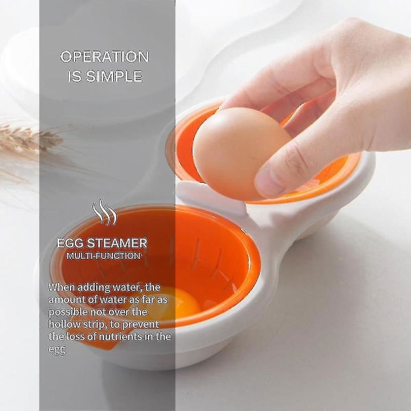 Mikrobølgeovn Dobbel eggkoker Steamer Cup Perfekt Egg Poacher Kjøkken Kokeutstyr Verktøy