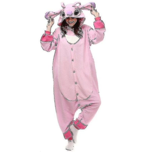 Stitch Pyjamas Anime tegneserie nattøjsdragt Jumpsuit pink L