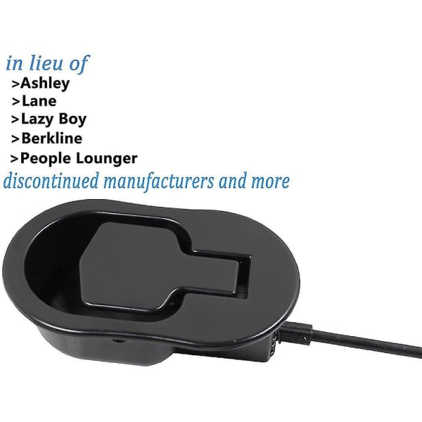 Recliner Reservedeler - Universal Black Metal Pull Recliner håndtak med kabel - Passer Ashley og Major Recliner Brands Couch Style Pull Chair Rele